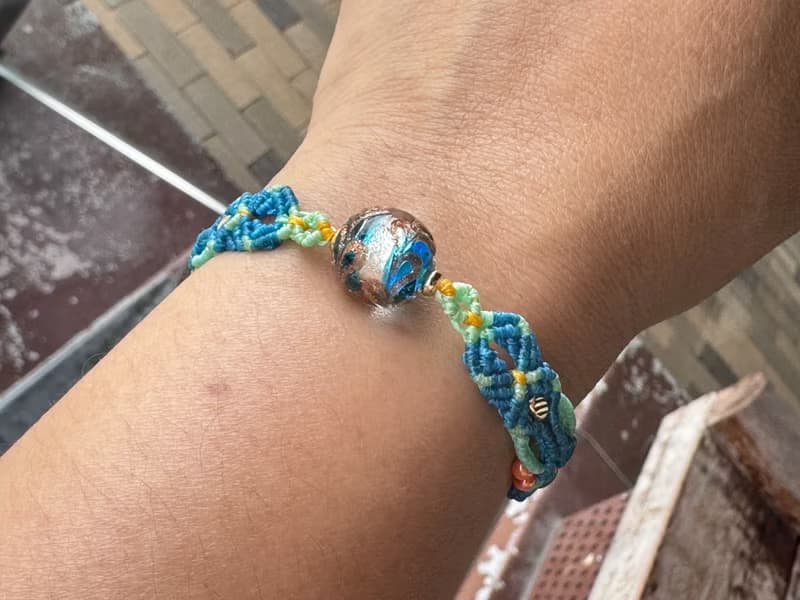 230106 Macrame 南美蠟線 琉璃珠 手鍊
