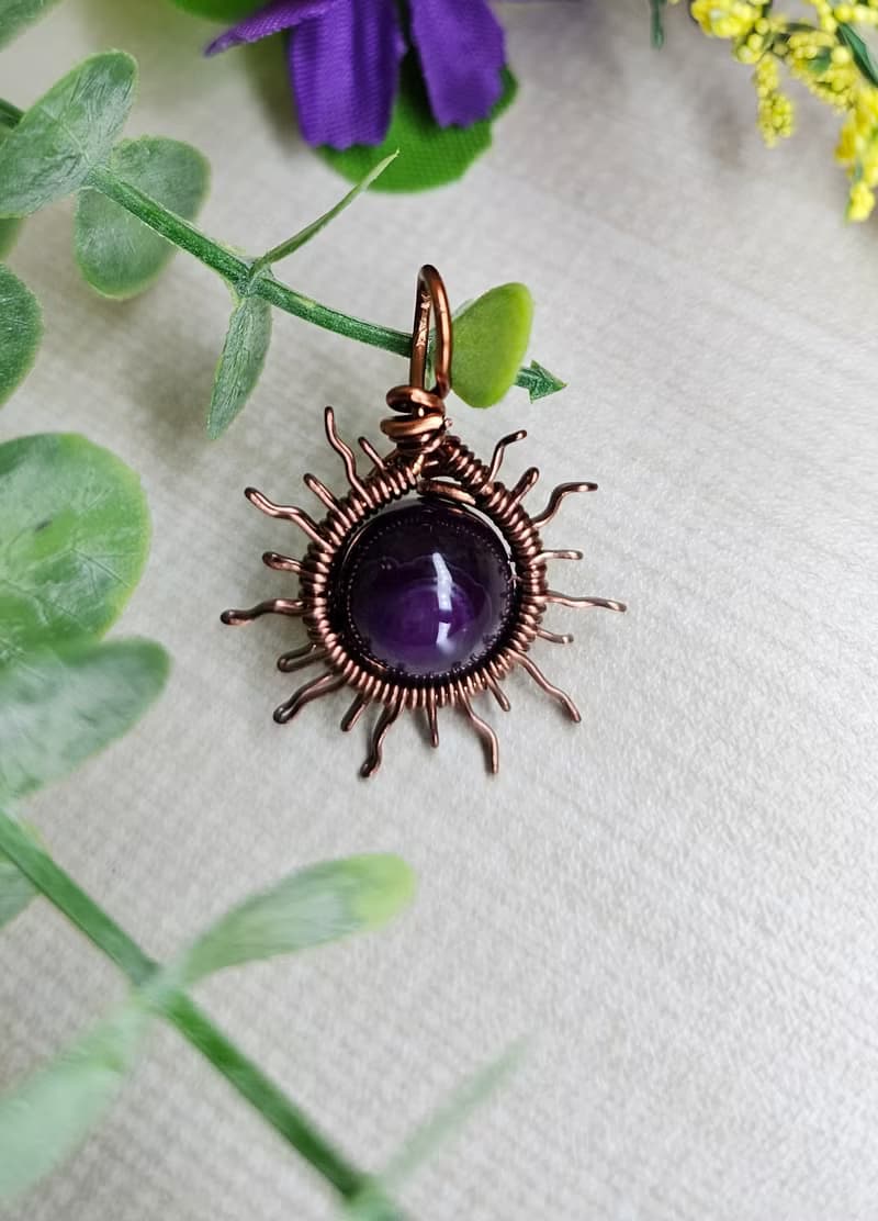 【葉綠舒手作】太陽之輪  /金屬線編織/節日/禮物/飾品/項鍊