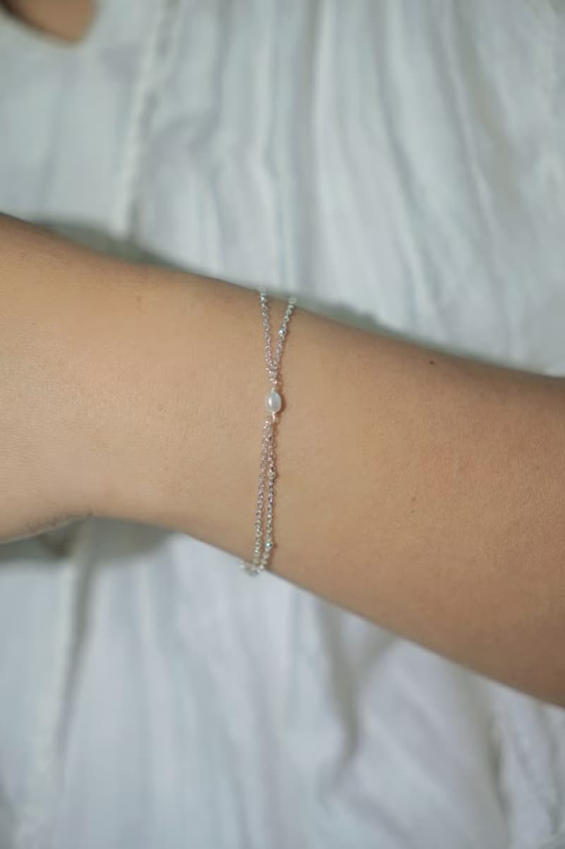 ARAE 橢圓珍珠雙層手鍊/腳鍊 SV925