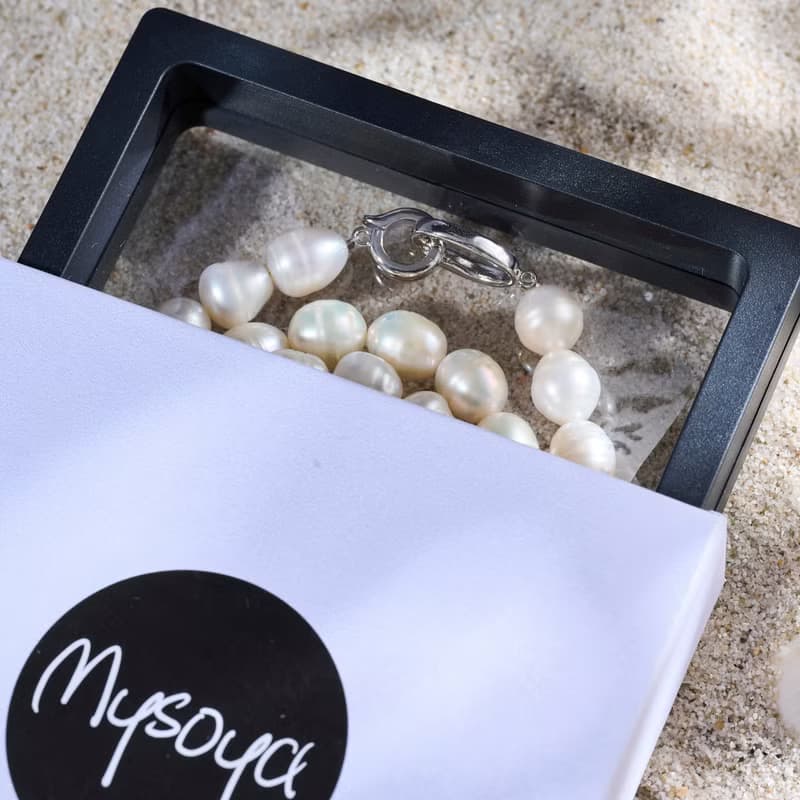 大顆天然白色米型珍珠項鍊 10–11mm 配銀色扣 大氣優雅 紀念日禮