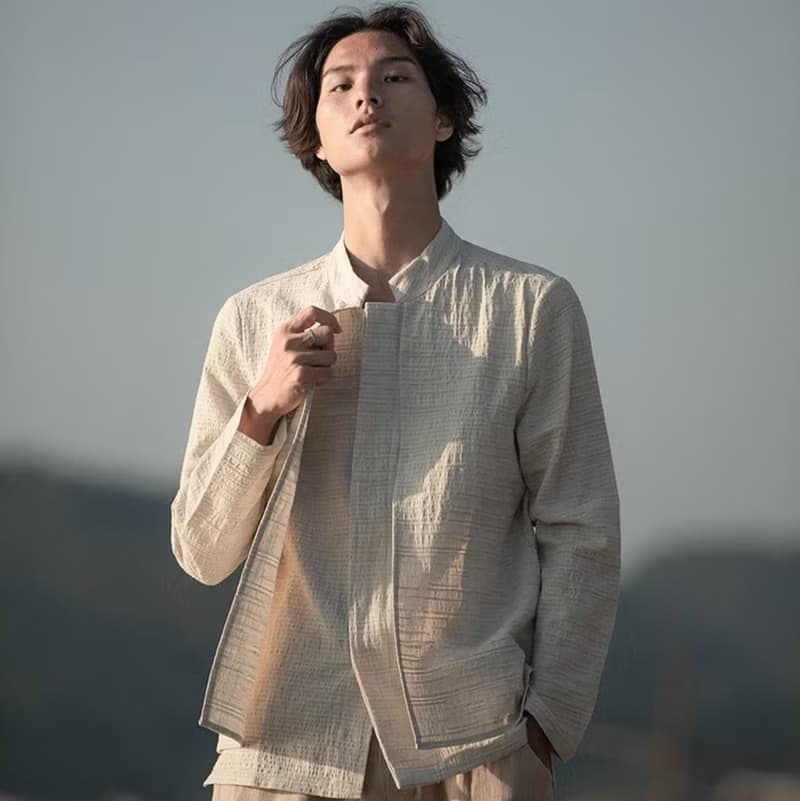 傳統古韻 中國風復古兩件式寬鬆襯衫