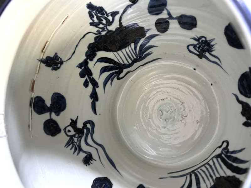 青花魚藻紋大罐
