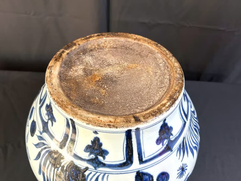 青花魚藻紋大罐