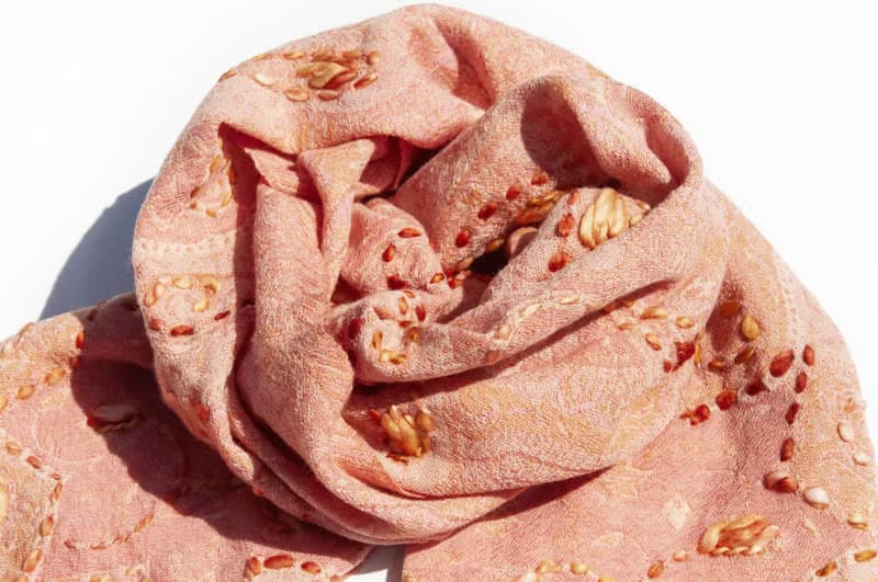 喀什米爾Cashmere/水煮羊毛披肩/針織圍巾/刺繡圍巾/羊絨披巾-花