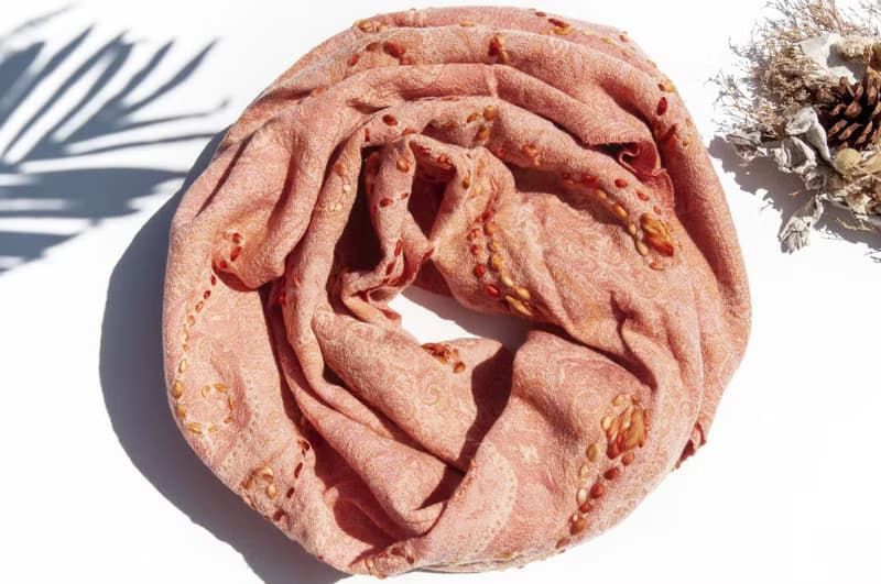 喀什米爾Cashmere/水煮羊毛披肩/針織圍巾/刺繡圍巾/羊絨披巾-花