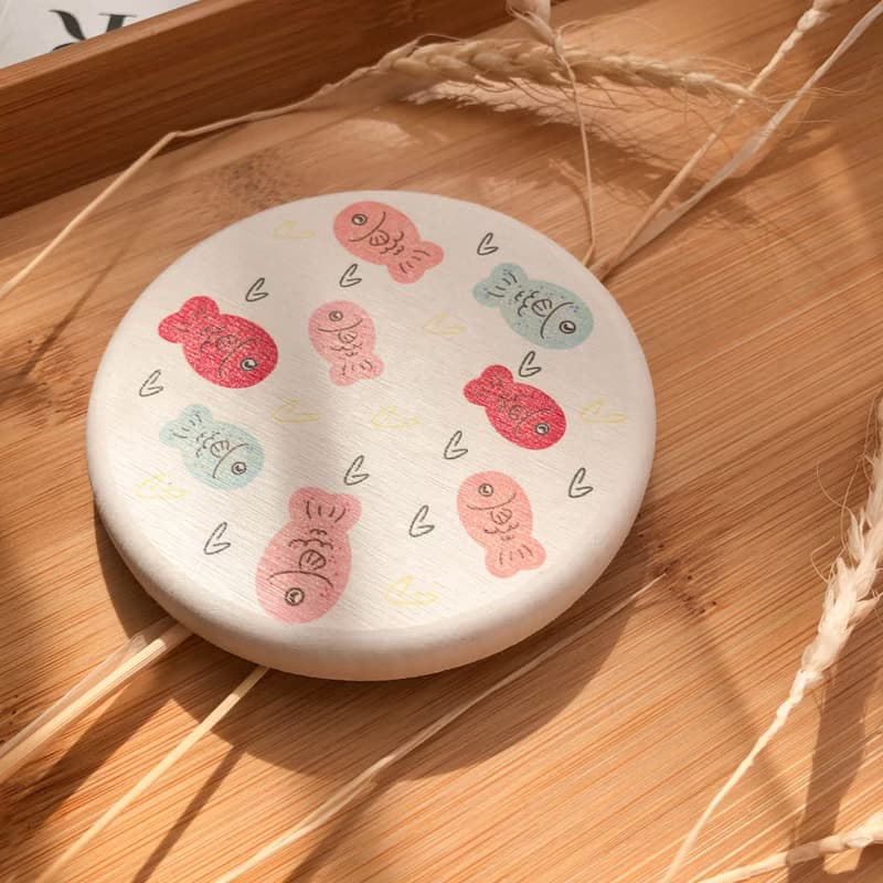【鯛魚燒】天然珪藻土 吸水杯墊|SGS台灣製造|原色紙盒