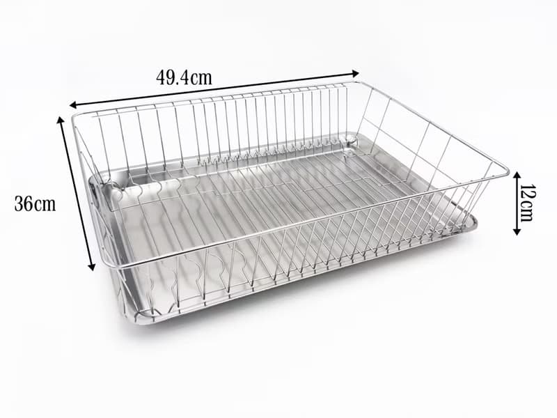大尺寸設計不鏽鋼網籃附筷子籃 碗盤籃架 瀝水籃架 餐具架 碗籃