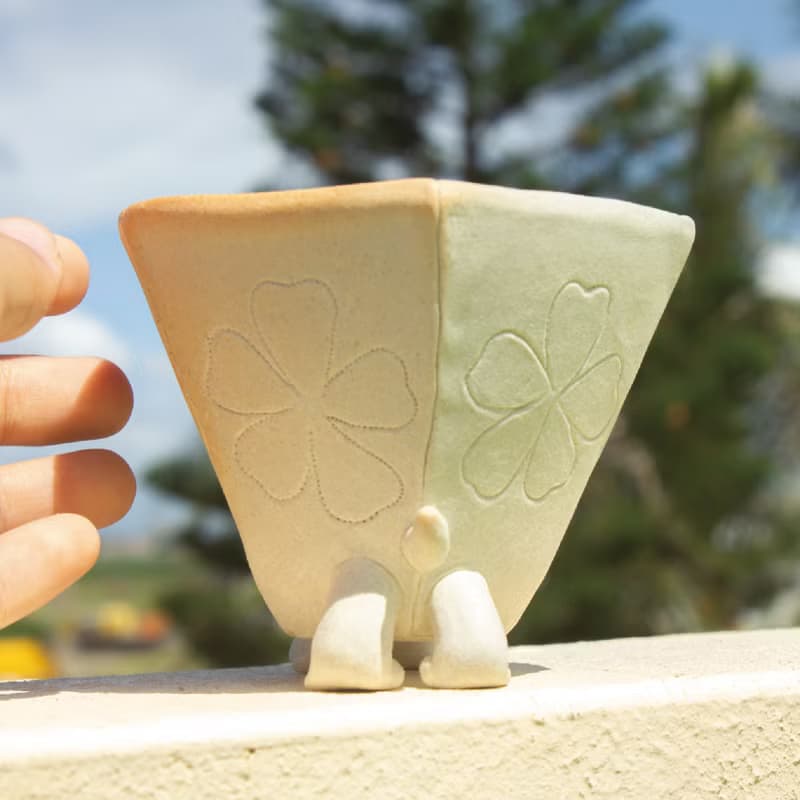 拉布拉豆犬 手捏白瓷盆器 植物器 禮品 禮物