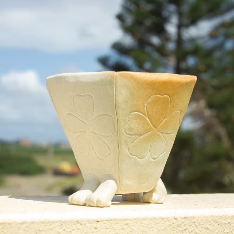 拉布拉豆犬 手捏白瓷盆器 植物器 禮品 禮物