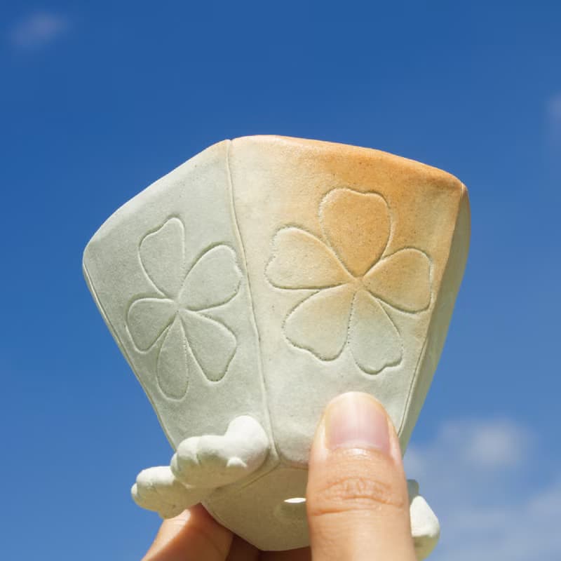 拉布拉豆犬 手捏白瓷盆器 植物器 禮品 禮物