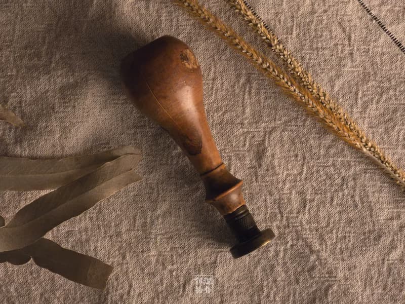 法國 | 花體字 SCH 黃銅封蠟章 | 朝洋選物