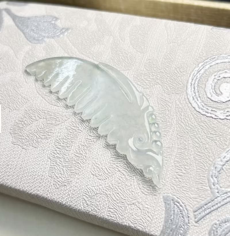冰種翡翠鳳凰玉梳 | 天然緬甸玉A貨翡翠 | 送禮