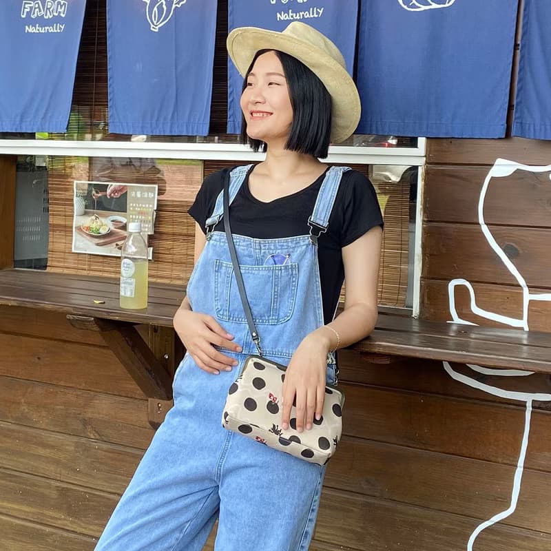 珍珠奶茶 口金包 仕女包 側背斜背包 防潑水布包