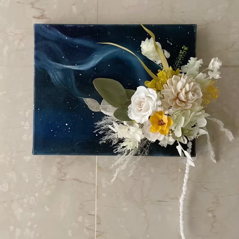 【永生花禮】靜夜繁花油畫永生花/開幕花禮/升遷花禮/祝賀花禮