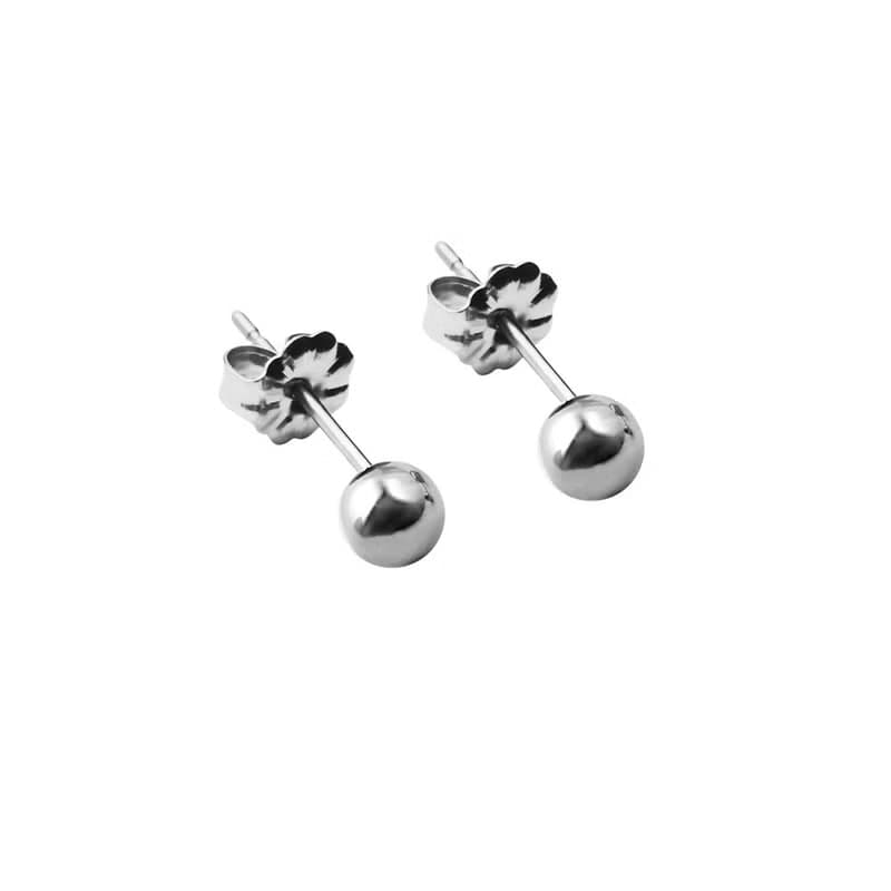 極簡真我 抗過敏 純鈦耳環一對 4mm