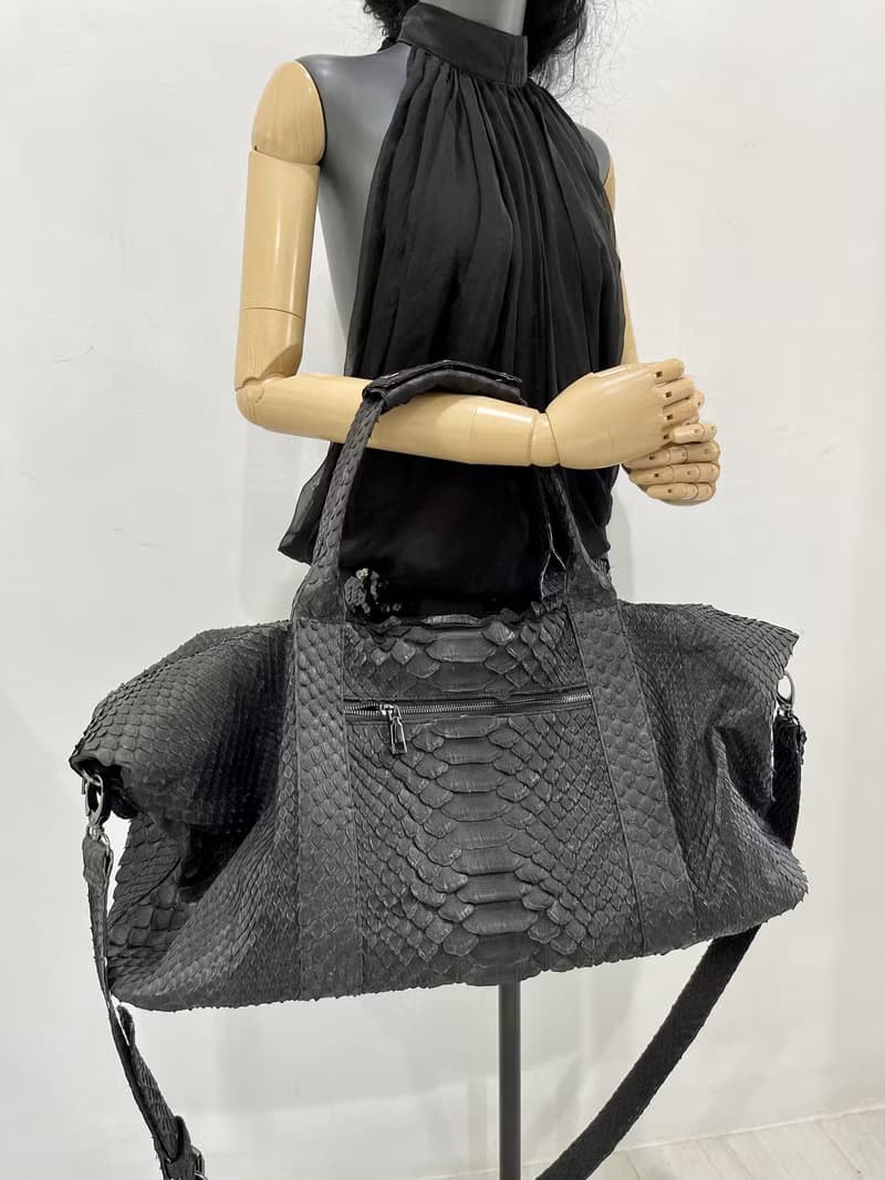 Snakeskin Weekender Duffle Bag Leather Weekender Bag Snakeskin Travel Bag