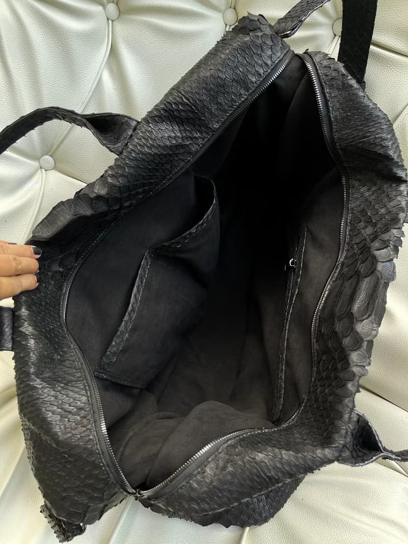 Snakeskin Weekender Duffle Bag Leather Weekender Bag Snakeskin Travel Bag