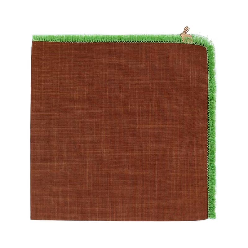 草むらうさぎ　ブラウン　ハンカチ　41×41cm　綿100%　日本製　ギフト