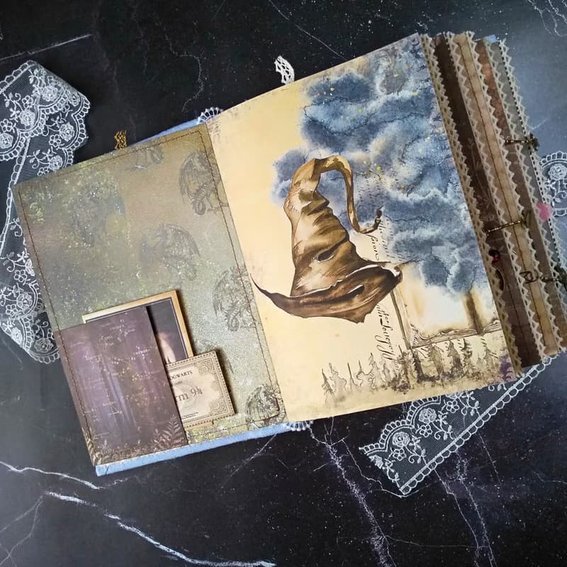 Handmade Magic Wizard Junk Journal Notebook in Two Color Variations