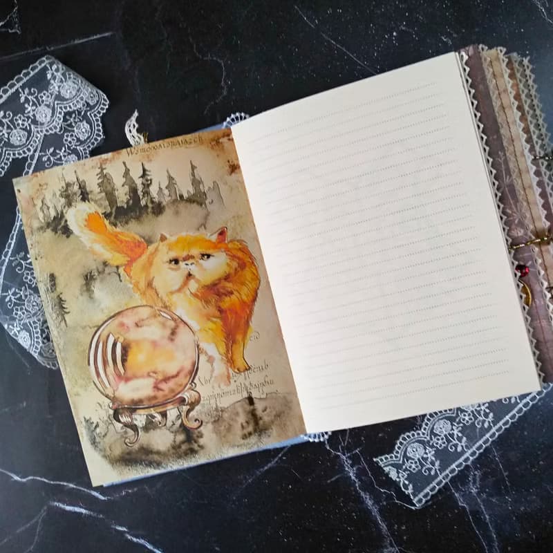 Handmade Magic Wizard Junk Journal Notebook in Two Color Variations