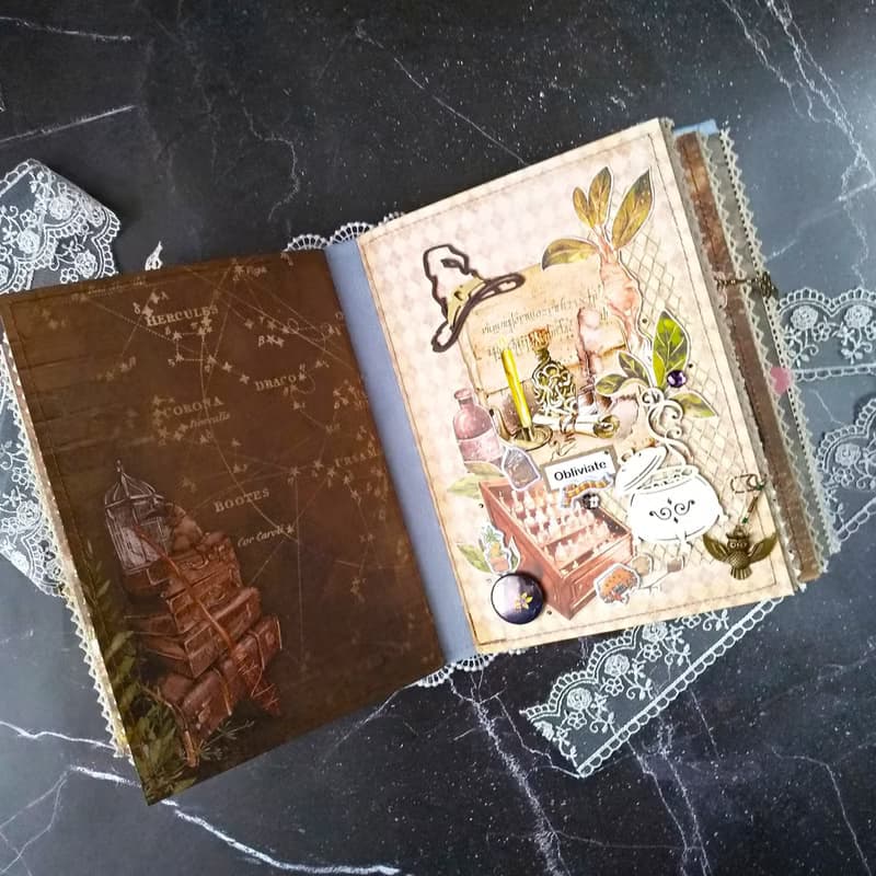 Handmade Magic Wizard Junk Journal Notebook in Two Color Variations