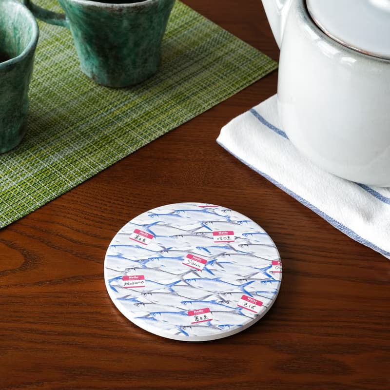 【錦源興】虱目魚陶瓷吸水杯墊 l 底部防滑 鶯歌陶瓷製 禮物 新居