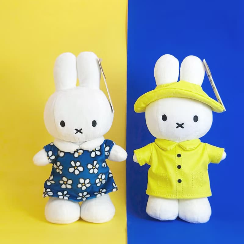 BON TON TOYS Miffy米菲兔填充玩偶-碎花洋裝 藍 24cm