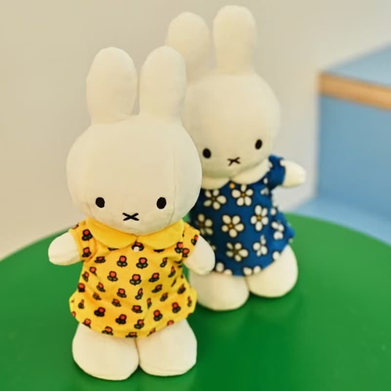 BON TON TOYS Miffy米菲兔填充玩偶-碎花洋裝 藍 24cm