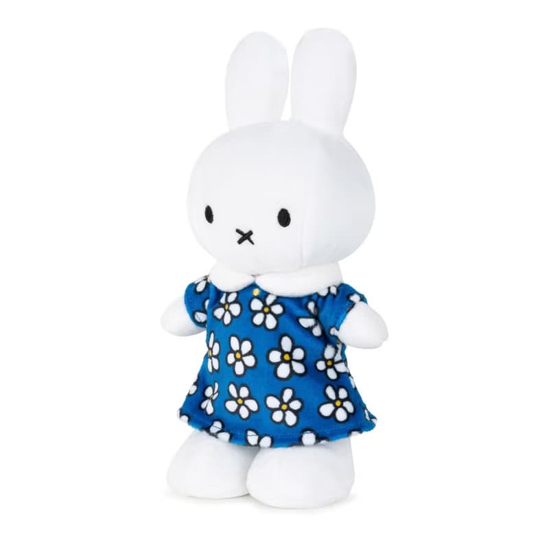 BON TON TOYS Miffy米菲兔填充玩偶-碎花洋裝 藍 24cm