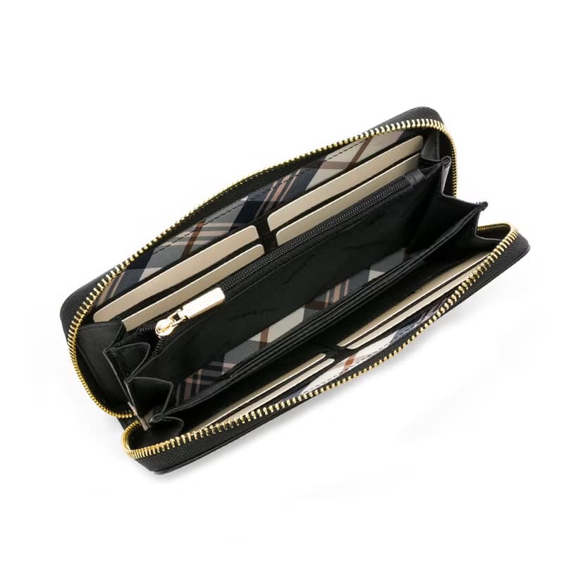 【金安德森】Dominic 金標牛皮拉鍊長夾-深空黑