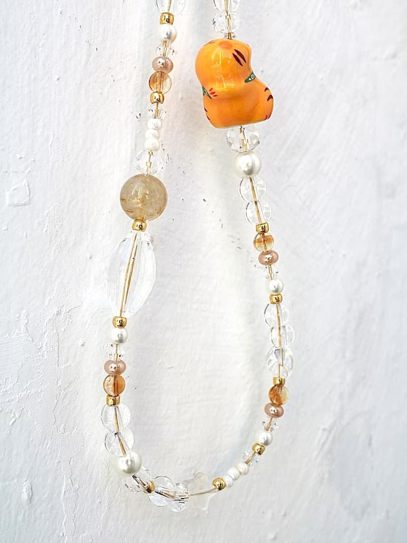 金運 胖墩墩招財貓 黃晶 金髮晶 手機掛飾 電話繩 附送連接墊片