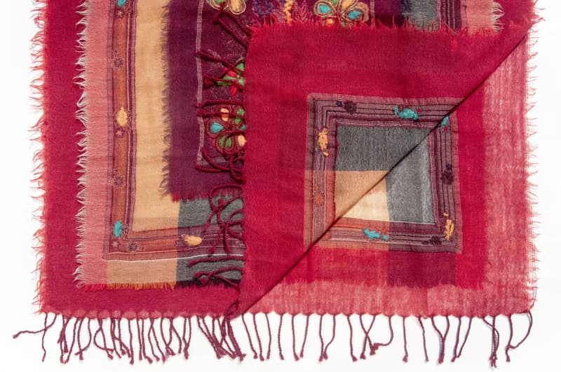 喀什米爾Cashmere/水煮羊毛披肩/針織圍巾/刺繡圍巾/羊絨披巾-花