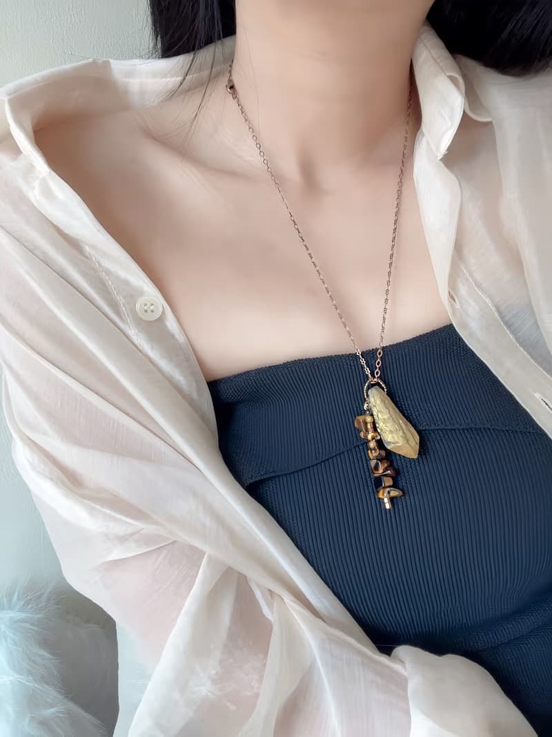 愛與美的代表金星光隕x虎眼石 古銅鏈 原創手作小眾 串珠項鍊