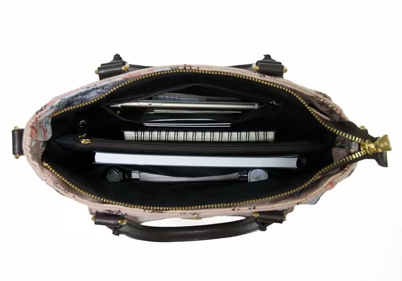 手提包 斜背 / 真皮  布防潑水 緹花 極光霜兔 多琳