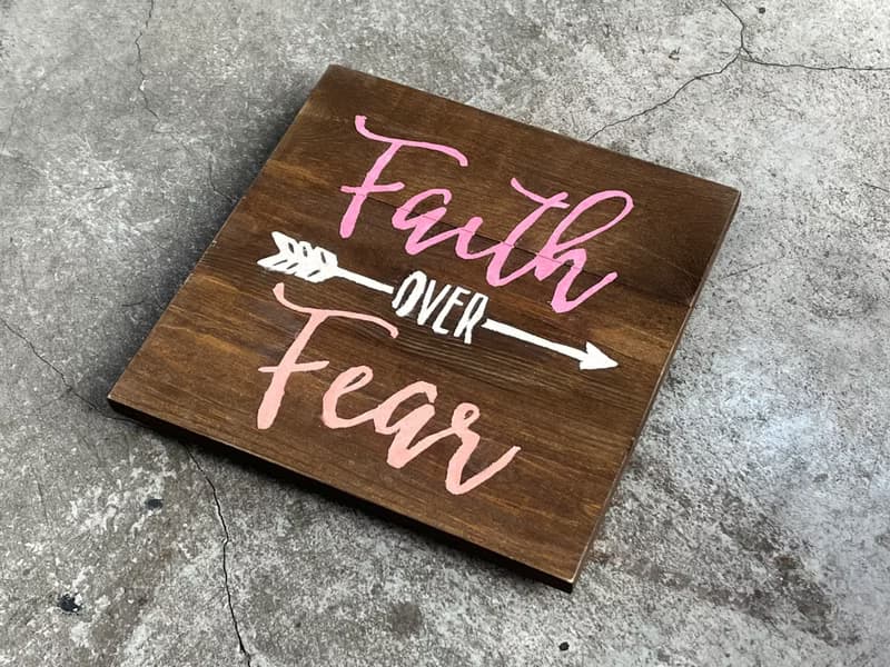 福音商品 受洗禮物 Faith over Fear 基督教木作飾品 聖誕禮物