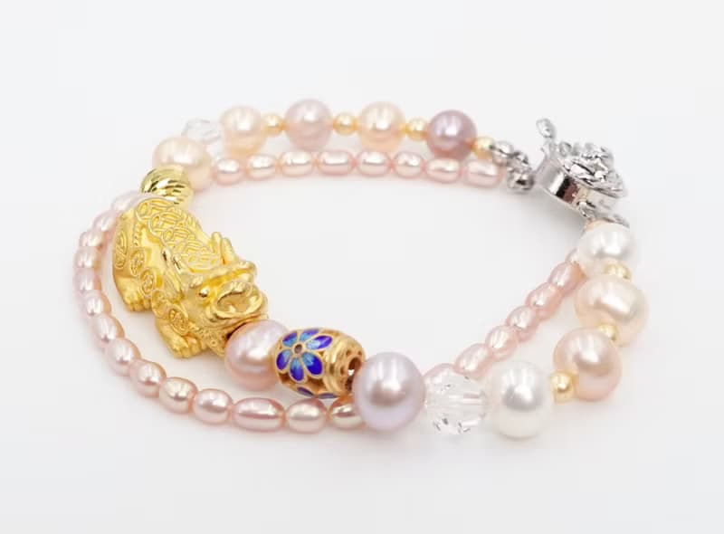 寶麗金珠寶-黃金貔貅珍珠造型手鍊