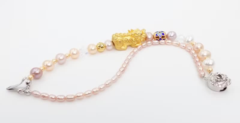 寶麗金珠寶-黃金貔貅珍珠造型手鍊