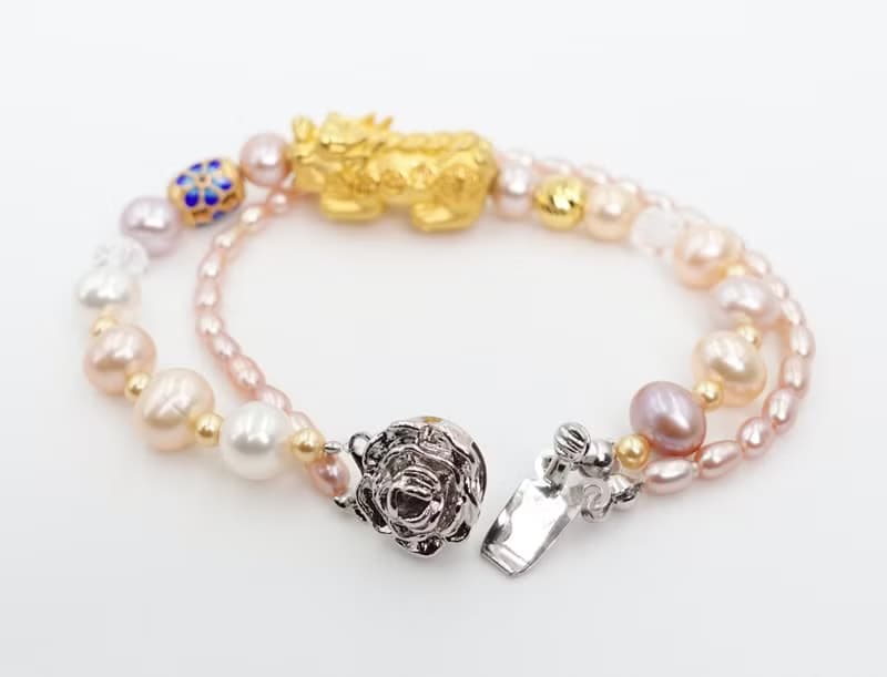 寶麗金珠寶-黃金貔貅珍珠造型手鍊