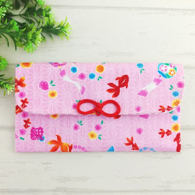 免費繡名字。吉祥金魚。布紅包袋 / 口罩收納袋