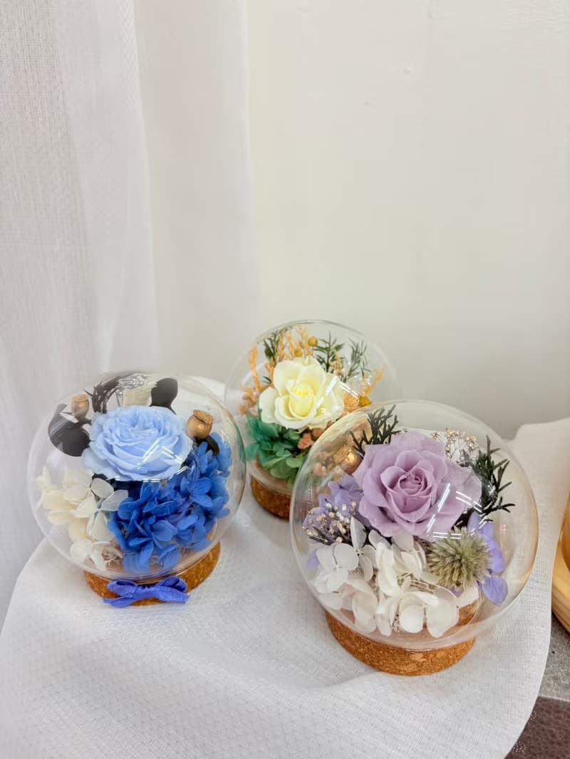 永生玫瑰小玻璃罩盅 永生玫瑰  永生花