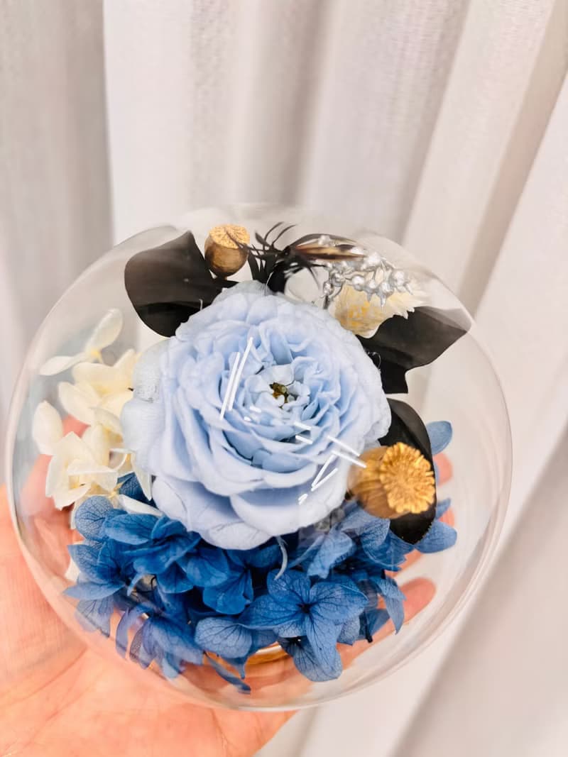 永生玫瑰小玻璃罩盅 永生玫瑰  永生花