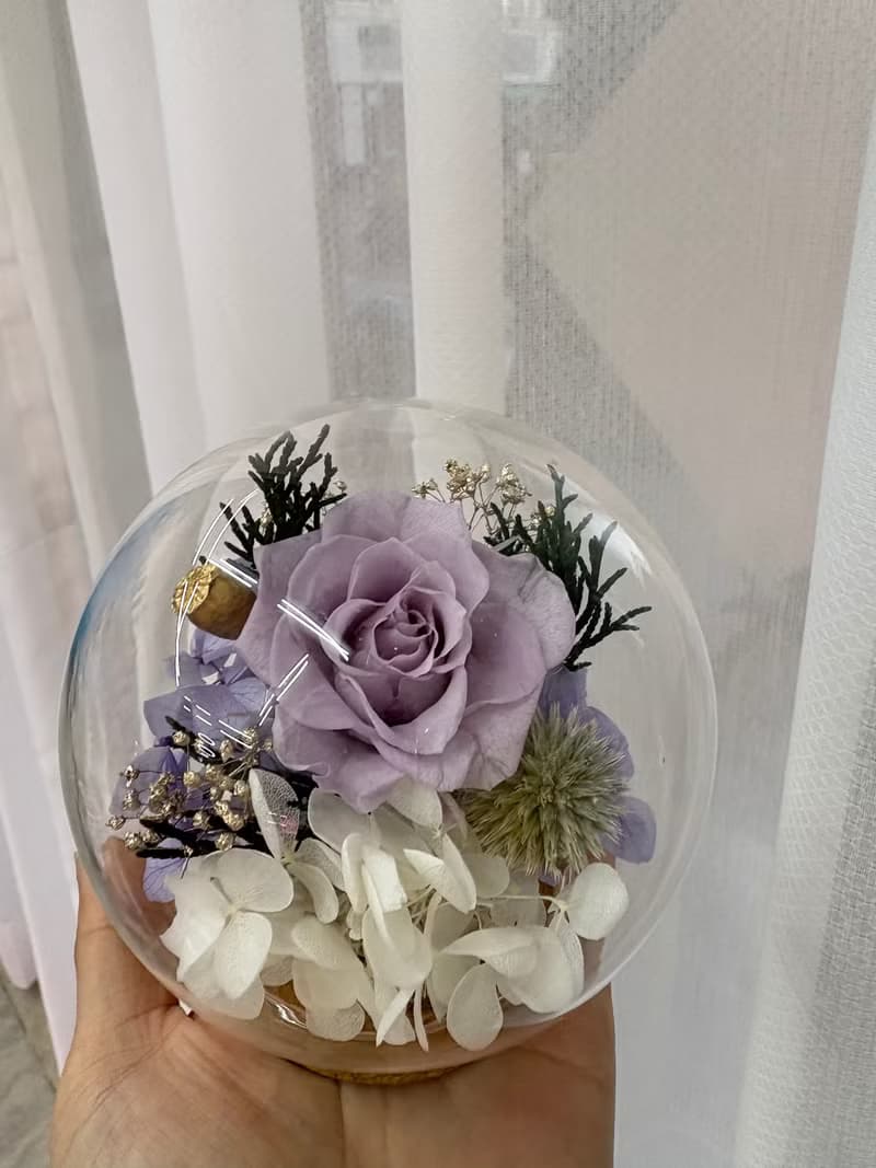 永生玫瑰小玻璃罩盅 永生玫瑰  永生花