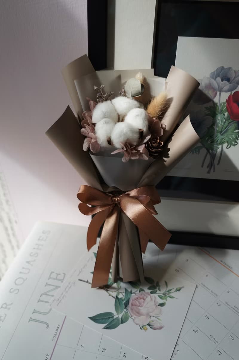 永生棉花花束/畢業花束/生日花束/乾燥花束/棉花/永生花