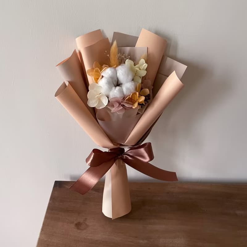 永生棉花花束/畢業花束/生日花束/乾燥花束/棉花/永生花