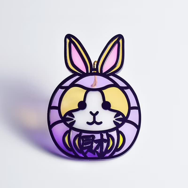 動物達摩 (兔) 掛飾 l 蛇年 福貼 揮春 春聯 招財貓 招福貓