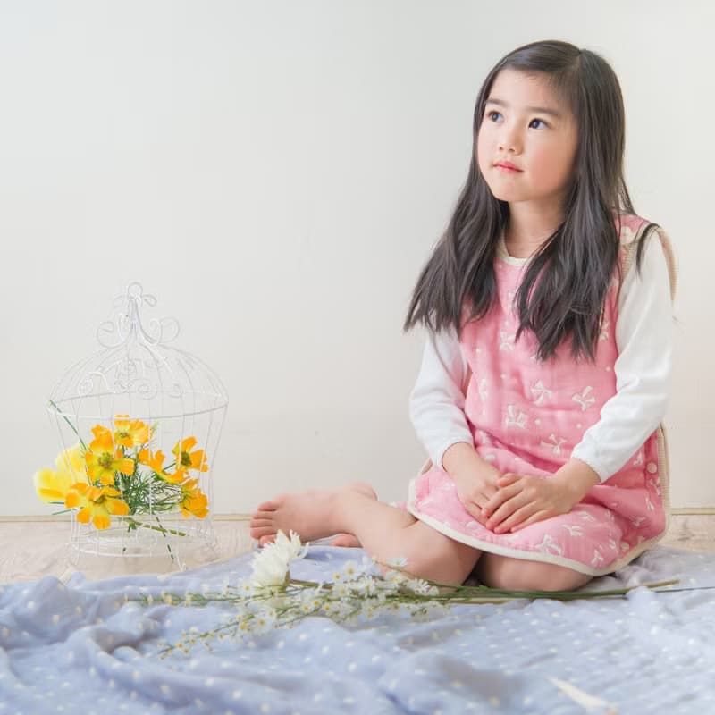 日本6重紗呼呼防踢被_幼童版_42X64cm兒童版_防踢背心(台灣製造)