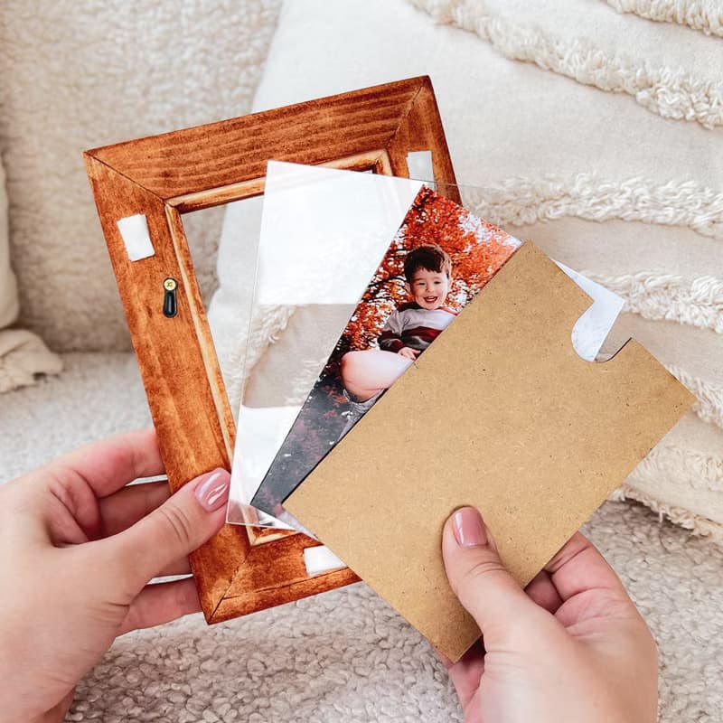 Wall mounted wooden picture frame set Home decor gallery Different size frames