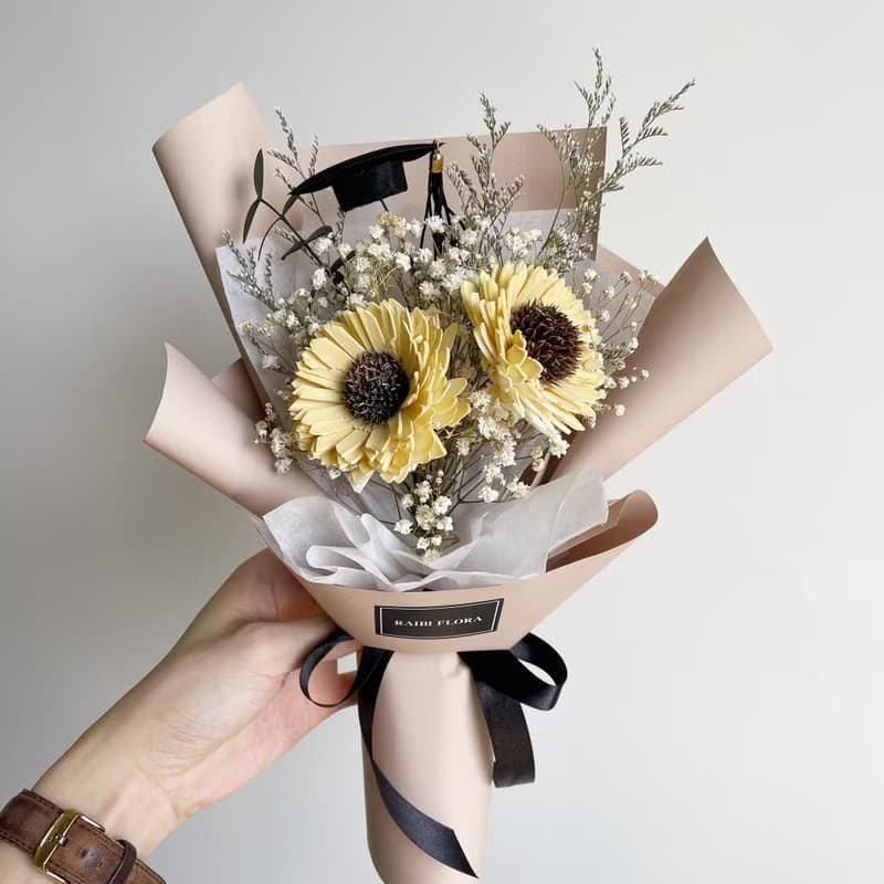 經典款向日葵花束 乾燥花束 畢業花束 生日花束 七夕花束
