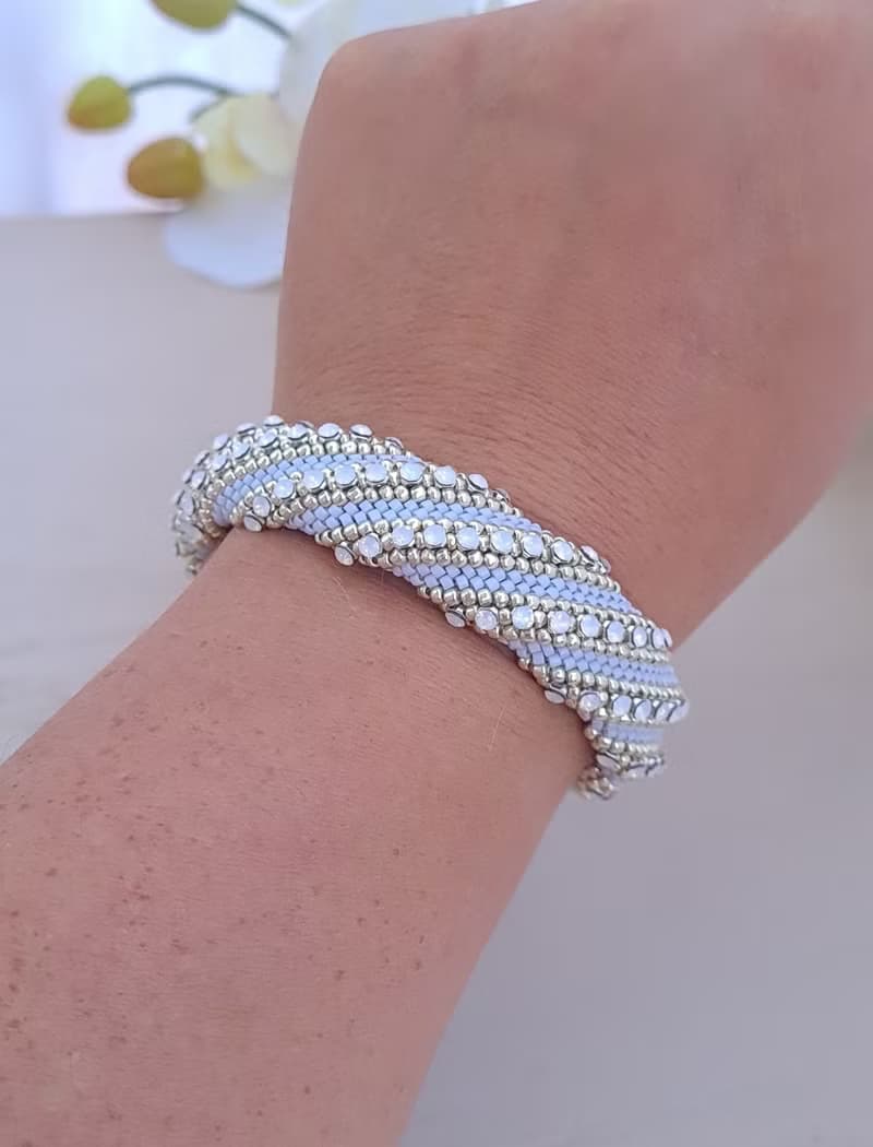 Crystal Bracelet Opal Rhinestones Cuff Bangle 水晶手鍊 男 水晶手鍊 男 黑金超七 財運 情侶手環 耳骨耳環