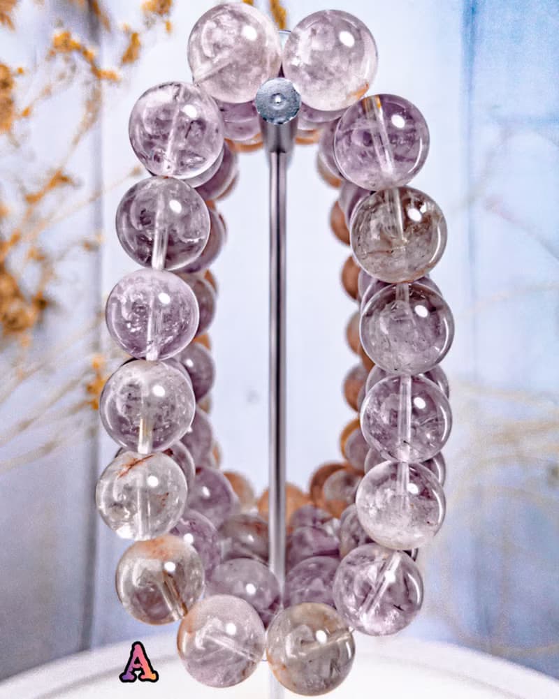 【火焰紫兔毛】半盆 薰衣草紫 兔毛水晶手串手鍊/一物一拍